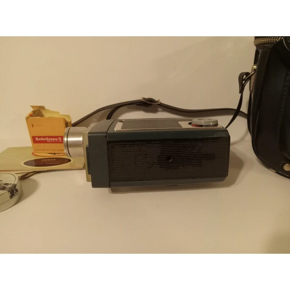Used Vintage‎ Kodak Automatic 8 Movie Camera with manual film and carrying case.